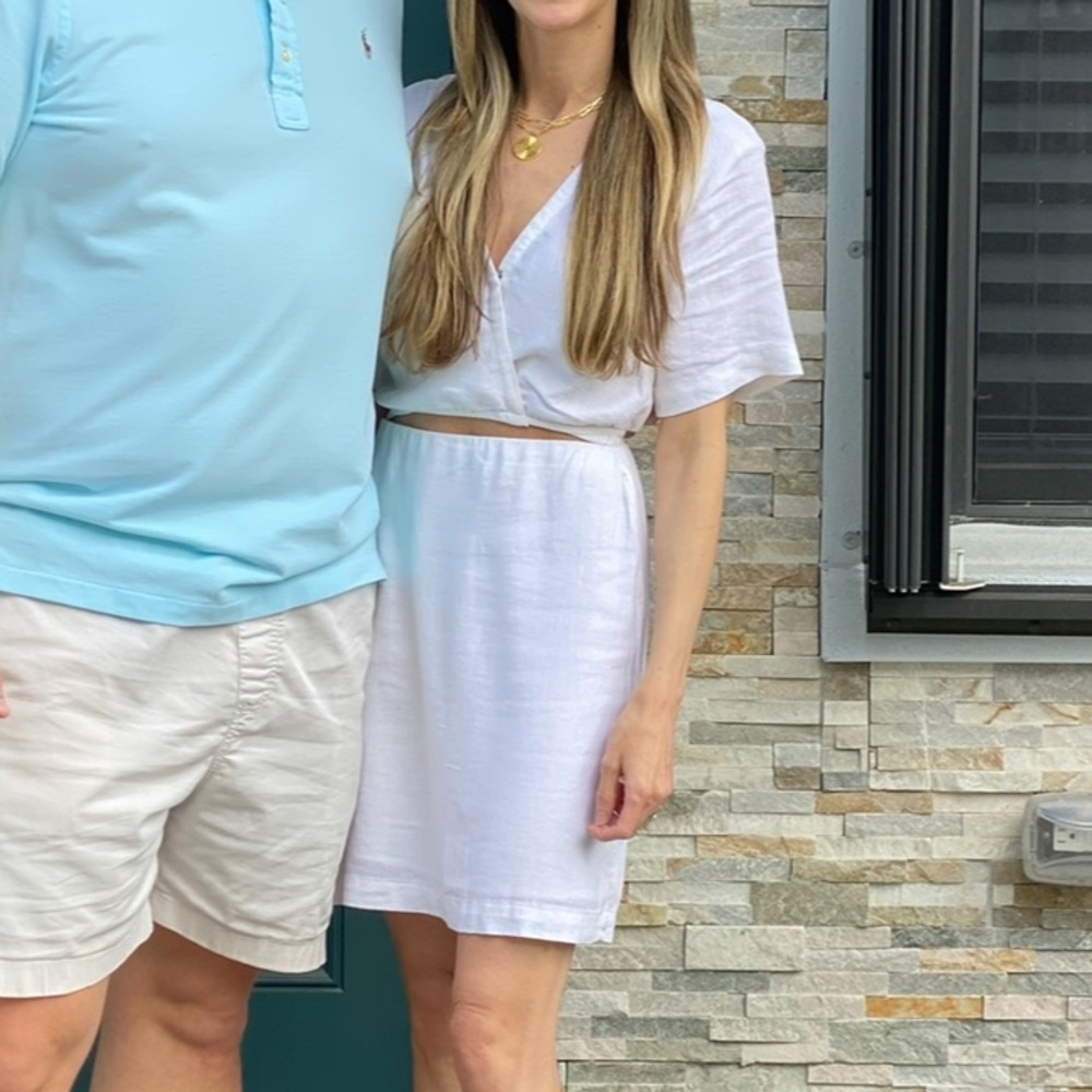 A&F White Linen Cut Out Dress